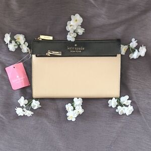 Kate Spade Black and Tan Wristlet